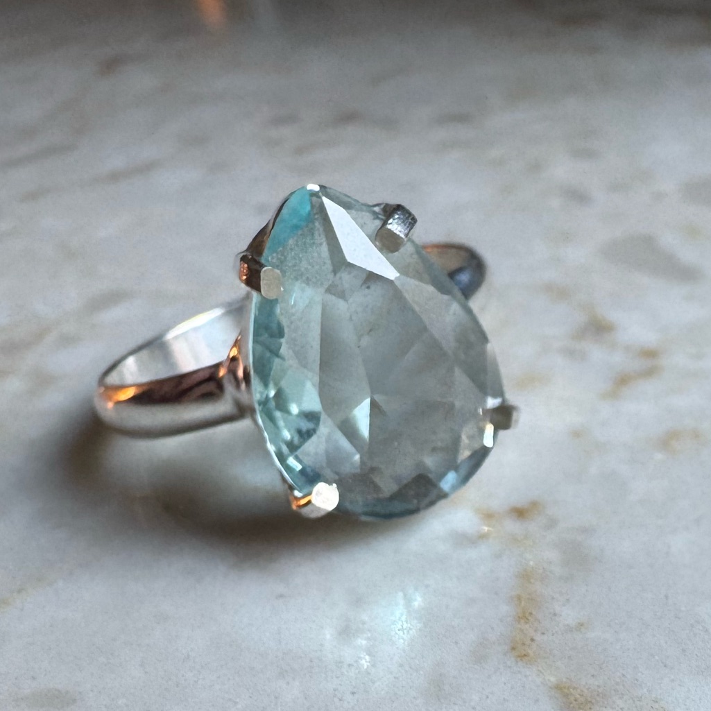 Nwot Sundance Lagoon Glow Ring Swiss Blue Topaz Sterling Silver 75$